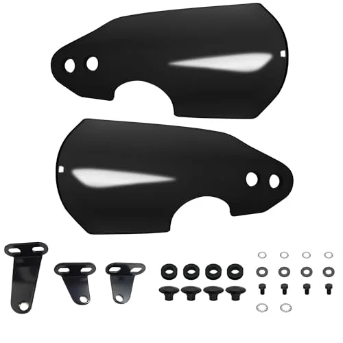 FATECIM Club Style Motorcycle Handlebar Handguards Premium Wind Deflectors (Black, Universal Fit) 19w1k