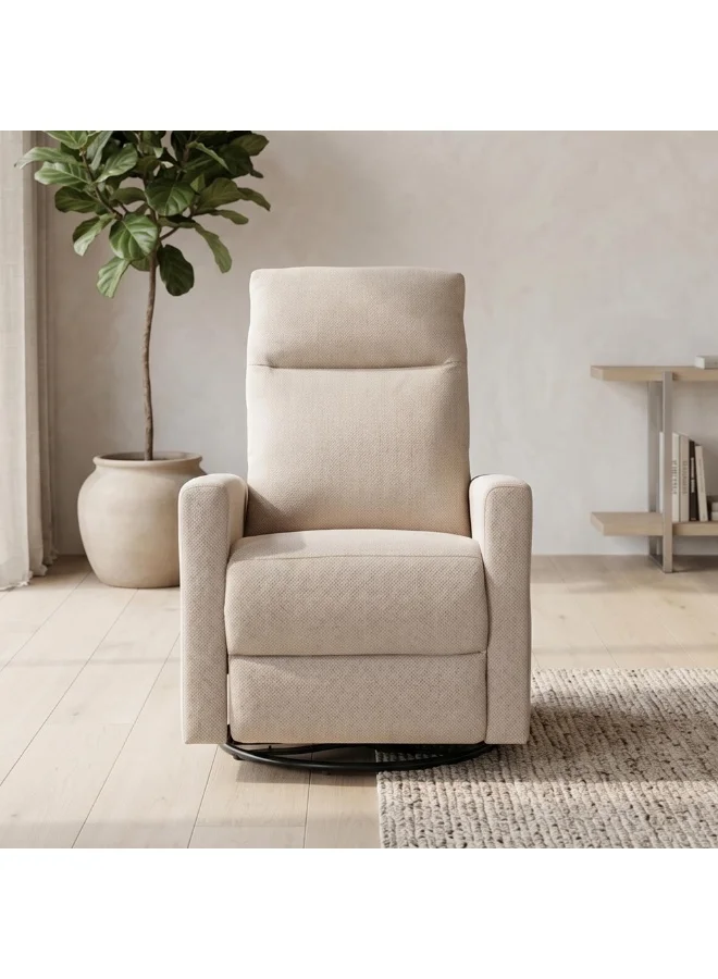 ROYALOAK Davis Fabric Single Seater Recliner Chair (Beige, Rocker & Swivel Function) - Premium Living Room Furniture fjfr2