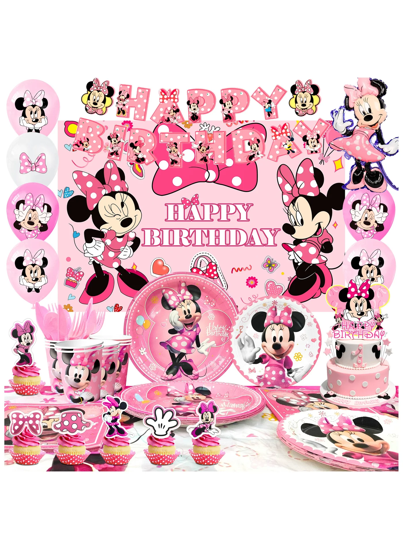 FRUITFUL PARTY Birthday Party Decoration Set for 10 Guests (Themed Disposable Tableware and Backdrop Banner) yt506