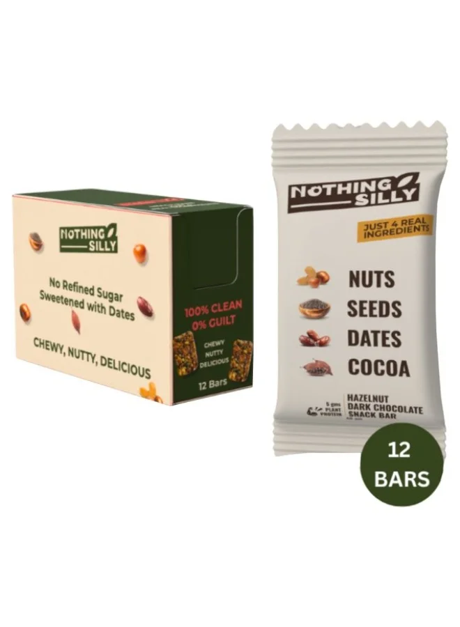 Nothing Silly Hazelnut Chocolate Snack Bars Premium Nutty Energy Bar (12 x 40g) e7ct0