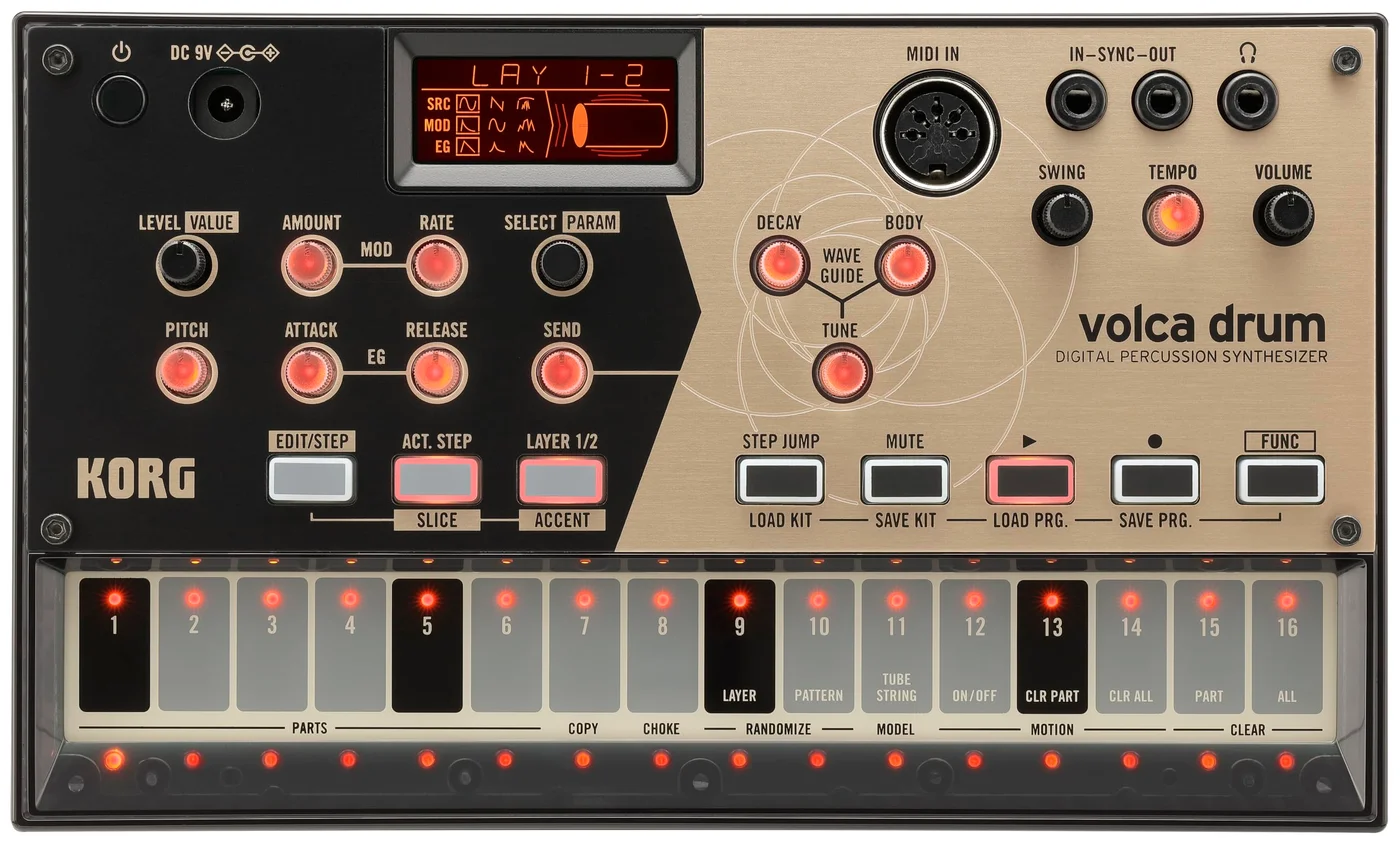 Digital Percussion Synthesizer with 16-Step Sequencer and Active Step Functionality (Compact Desktop Unit) uh3oi