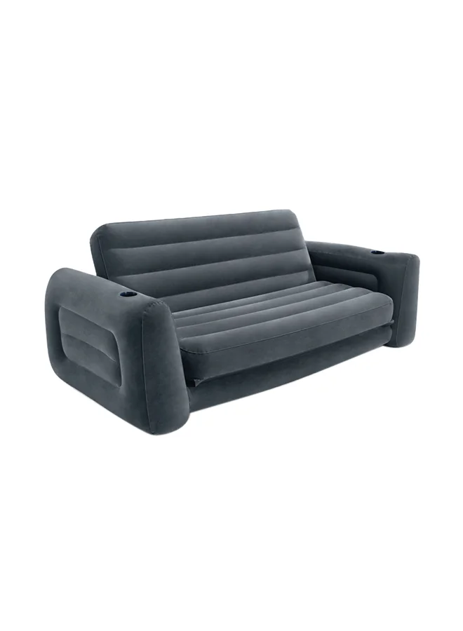 Premium Inflatable Pull-Out Sofa Bed with Velvet Surface (Grey, 203cm x 231cm x 66cm) txzrw