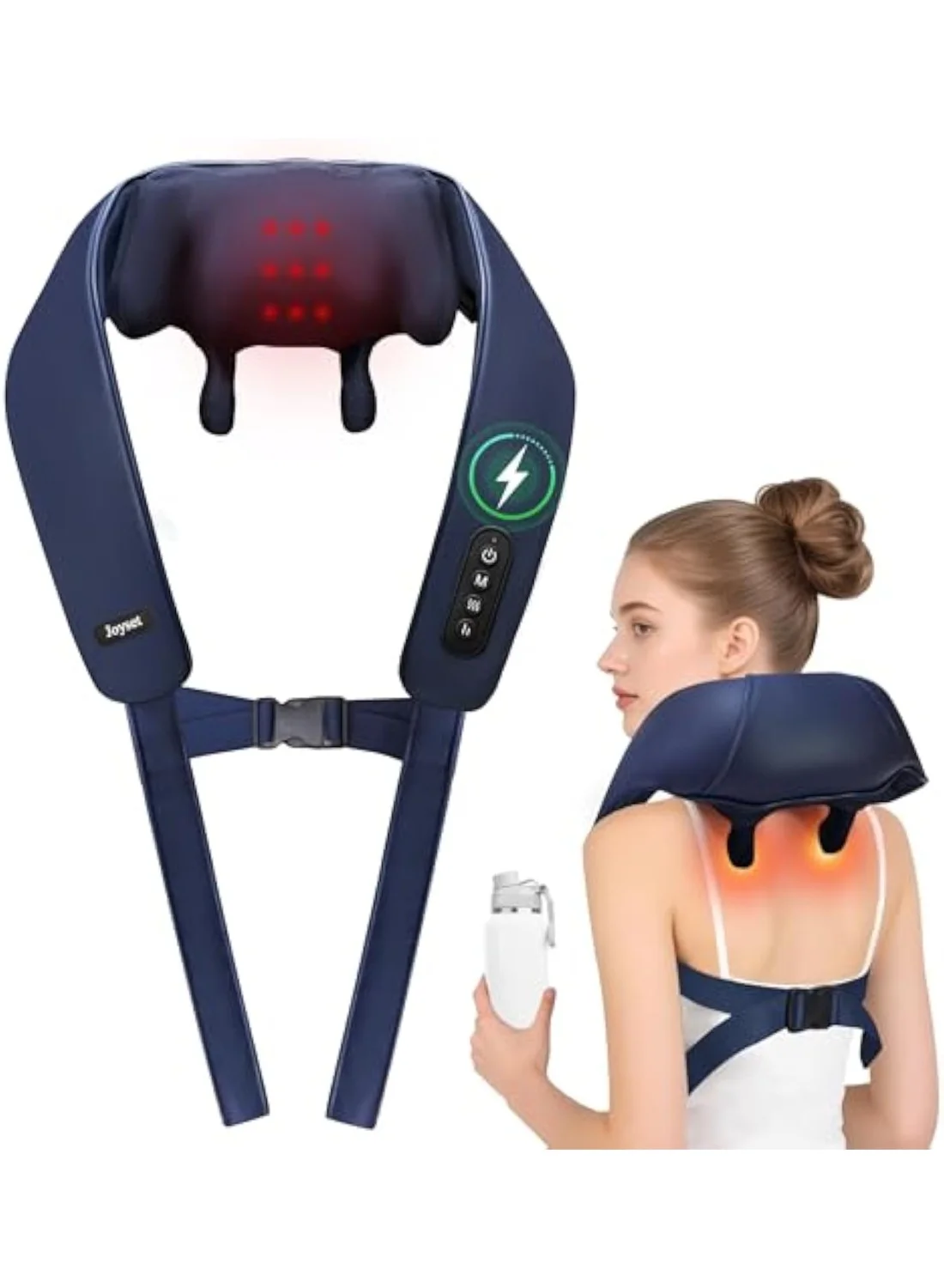 Arabest Cordless Neck Massager with Heat 6D Deep Kneading Shoulder and Back Massager (2 Speed Intensities, Portable) roj82