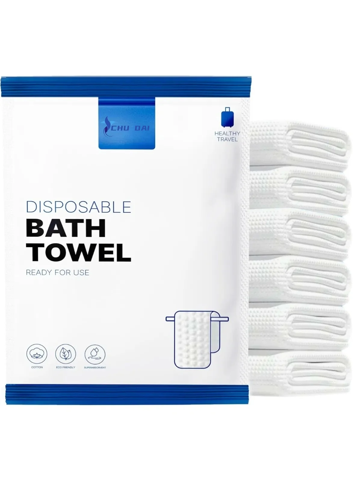 CHU DAI Disposable Bath Towels Premium Soft Absorbent Travel Body Towels (10 Pack, 70x140cm) gz9xj