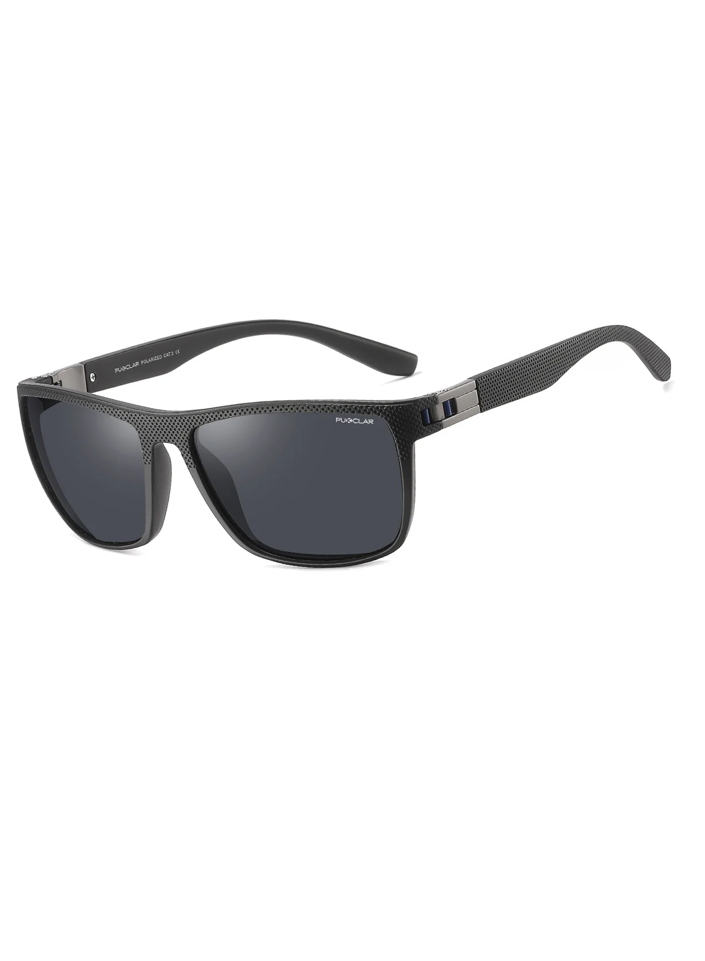 PUKCLAR Polarised Square Sunglasses for Men Lightweight TR90 Frame UV400 Protection for Driving and Outdoor Sports (One Size) 2yija