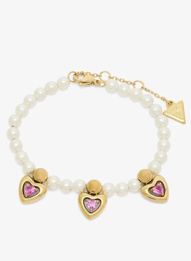 Premium Multi Hearts Chain Bracelet Elegant Gold-Tone Jewelry for Women (One Size) usty6