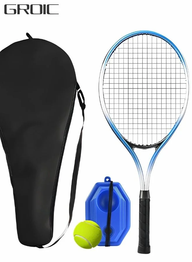 GROIC Tennis Racket Set with Rebound Trainer Ball and Carrying Bag (Adult, 1 Set) 8pntg