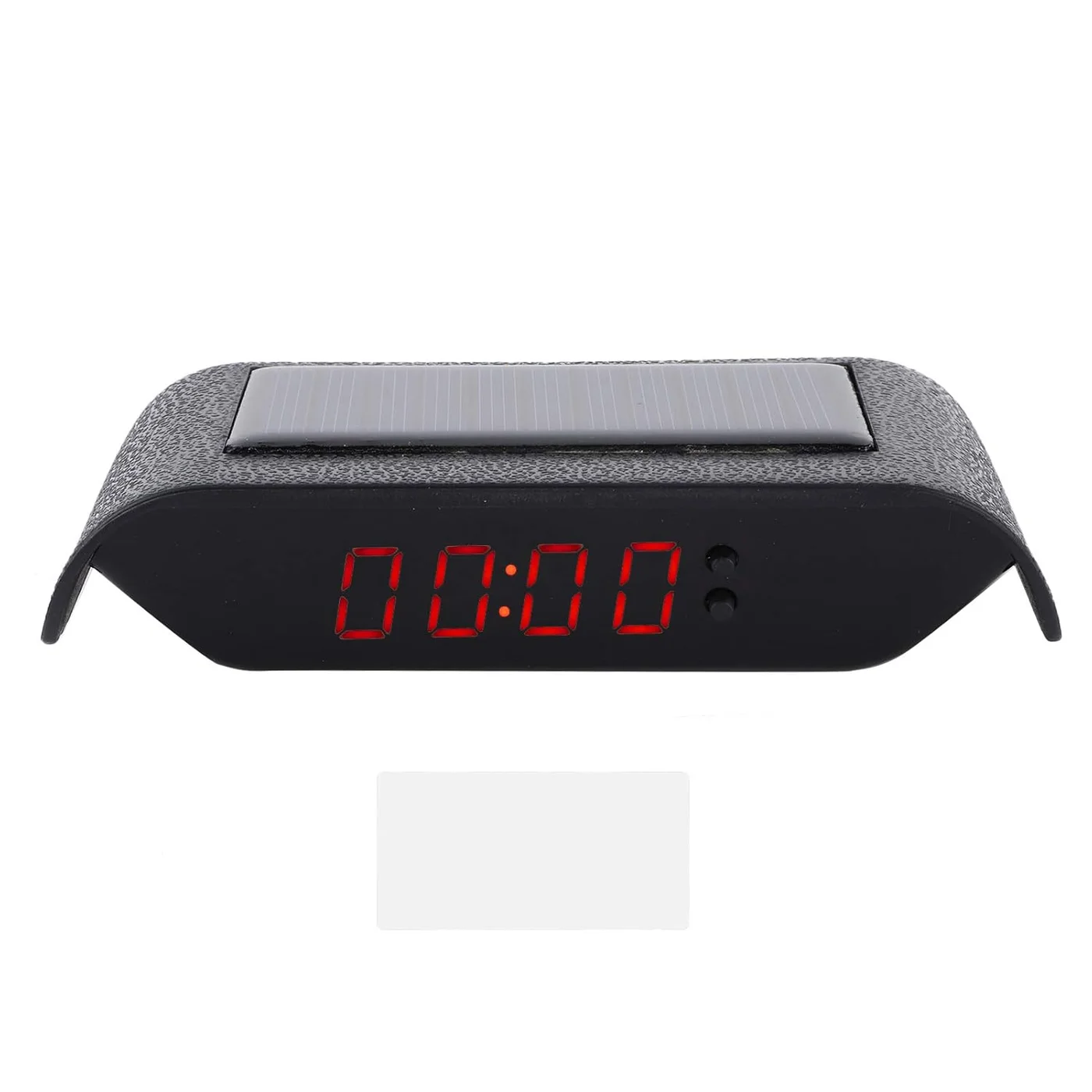 Portable Car Digital Clock Solar Powered Auto Dashboard Time and Temperature Display (Red Light, 1 Piece) yilbv