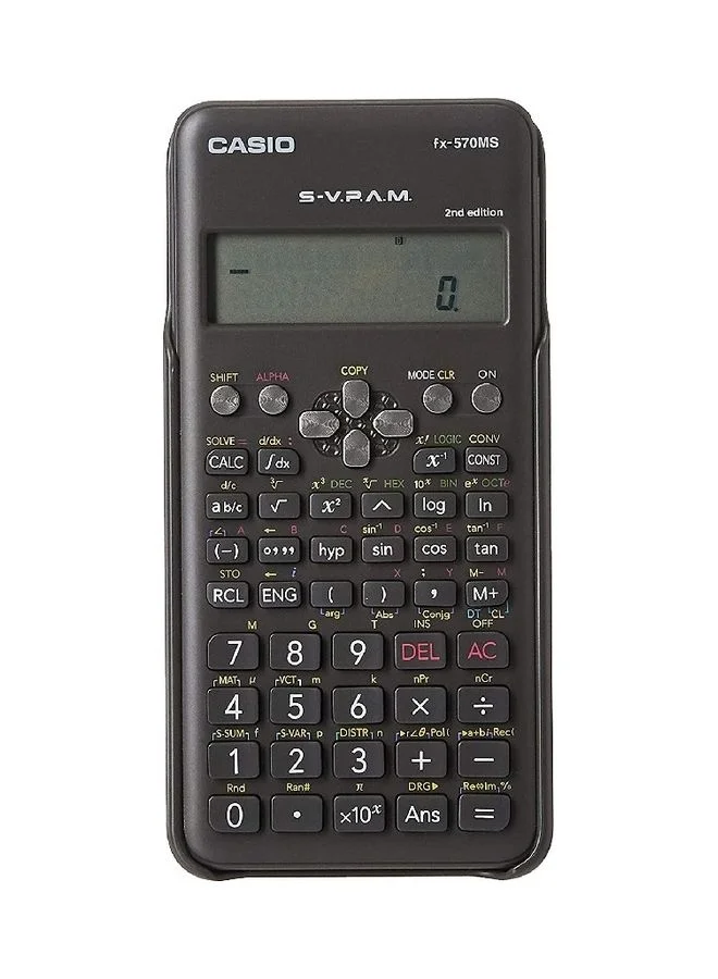 Scientific Calculator 2-Line Display Premium Desktop Math Tool (Black) r8s5u