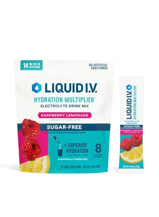 Hydration Multiplier Sugar Free Electrolyte Powder Drink Mix Raspberry Lemonade (14 Servings) nj0hh