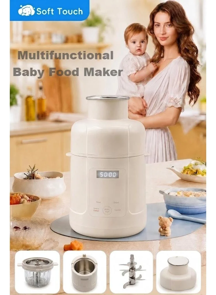 Soft Touch Multi-Functional Baby Food Maker Steamer and Blender with SS316 Blade (300 mL) 8m475