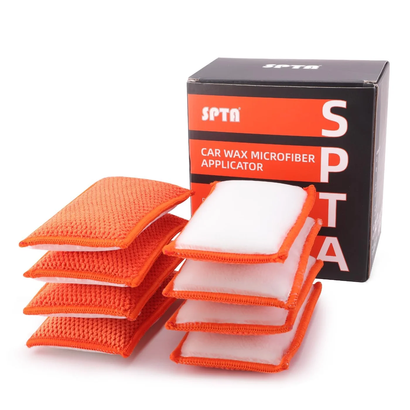 Premium Car Interior Scrubbing Sponge Set Microfiber Wax Applicator for Automotive Detailing (8 Pieces, 15cm x 8.5cm x 2cm) gxqs6