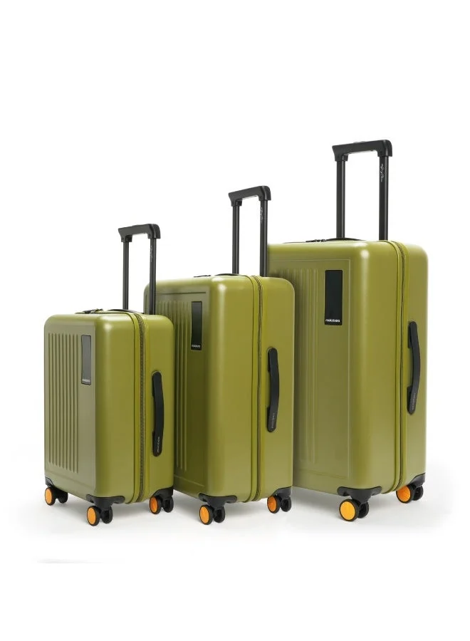 Premium Hardshell Luggage Set of 3 with TSA Lock and YKK Zippers (Olive, 40L+65L+100L) gjv5r