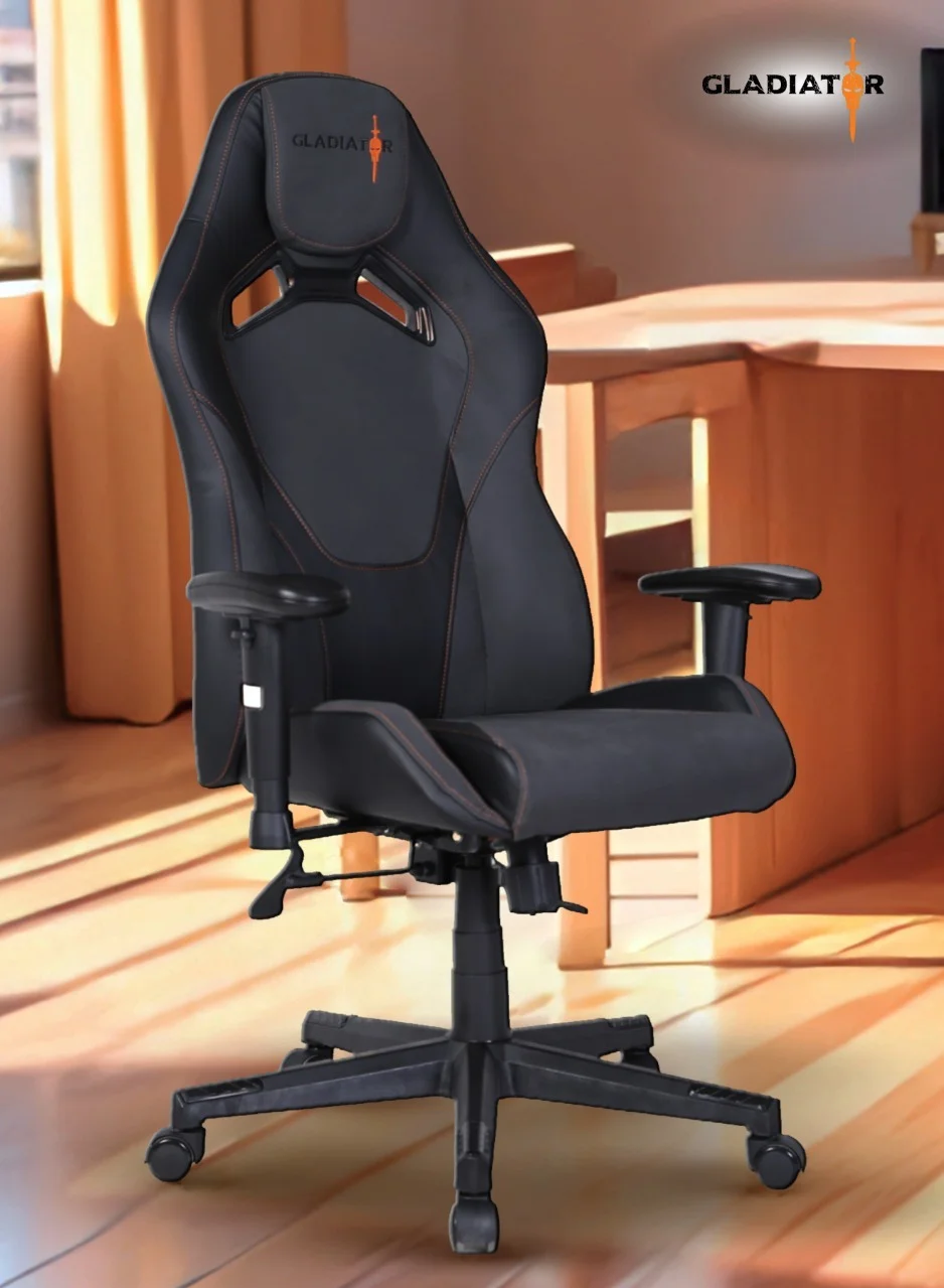 Gladiator Ergonomic Gaming Chair High Back Swivel Office Chair with Lumbar Support and Adjustable Armrests (73x127 cm) k5yo2