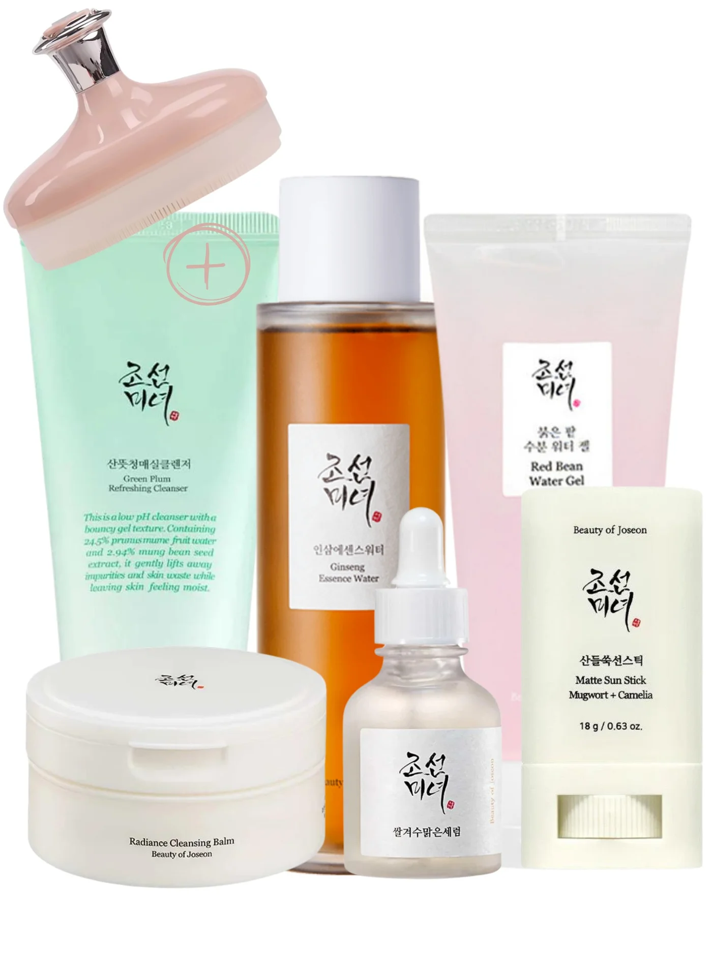 Premium Skincare Harmony Collection Set with Face Scrubber - Cleansing Balm, Gel, Essence, Serum, Moisturizer & Matte Sun Stick (420 mL) 6ajvf