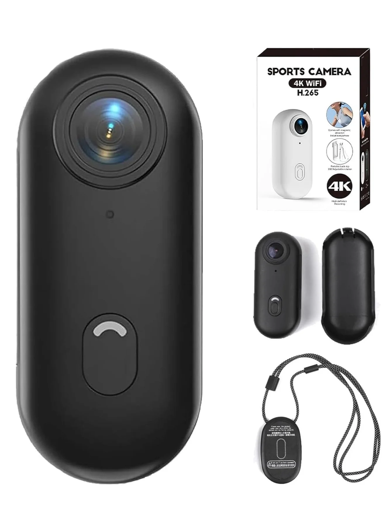 BlueFire 4K Ultra HD Wearable Mini Action Camera Magnetic POV Camcorder with 30m Waterproof Housing and 360¡ã Clip for Sports and Vlogging 57cih