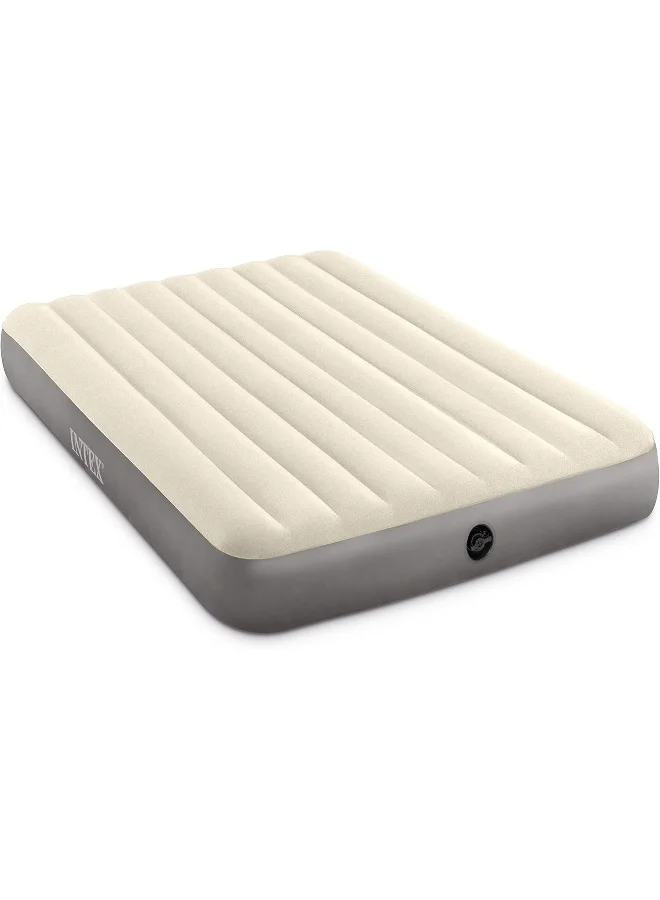 Premium Dura-Beam Standard Single-High Airbed Queen Size (White/Grey, 202 cm x 152 cm x 25 cm) gx0cb