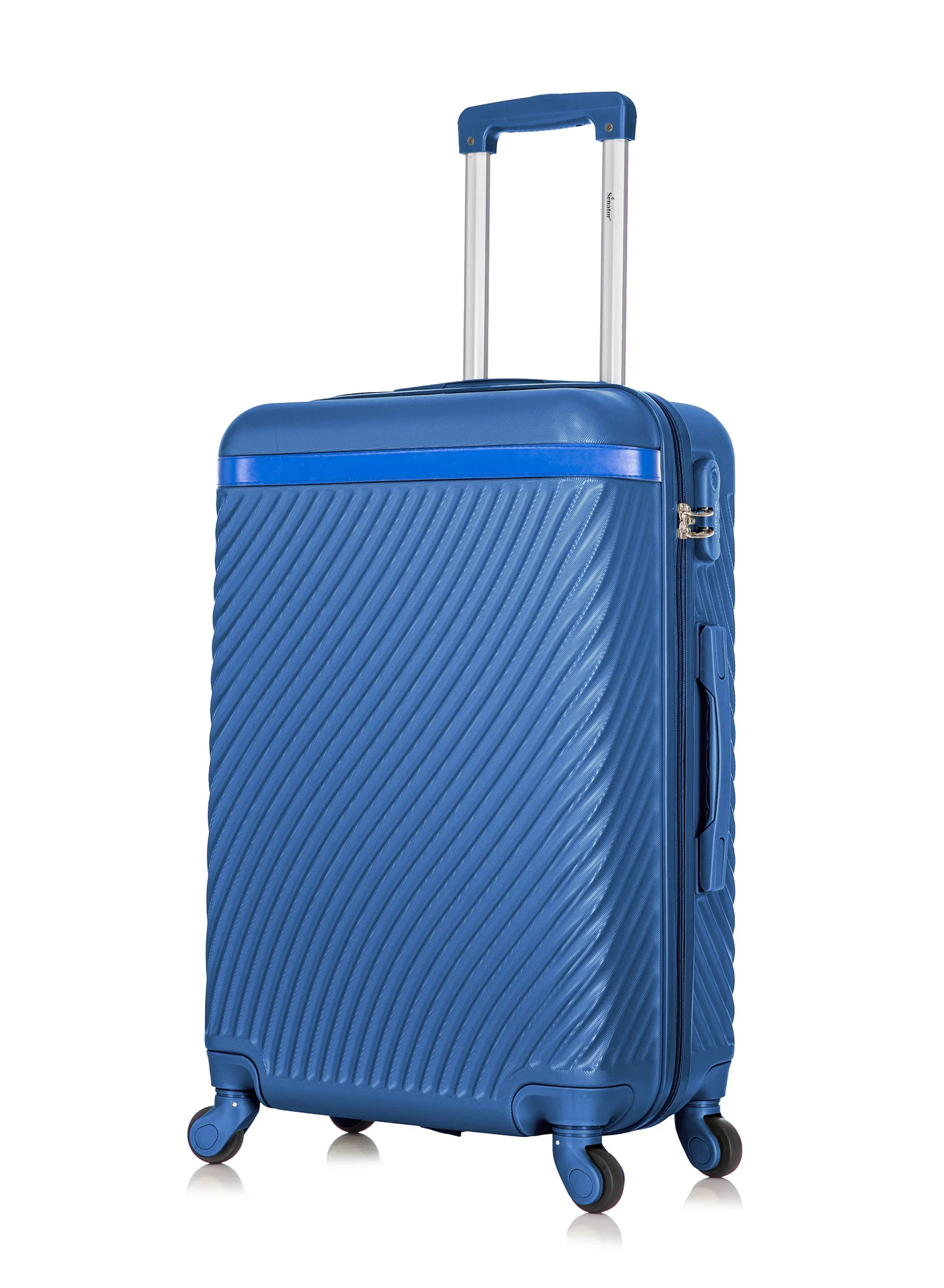 SENATOR Hard Case Travel Luggage Trolley Lightweight Suitcase with 4 Spinner Wheels (Pearl Blue, 55 cm) 8uwha
