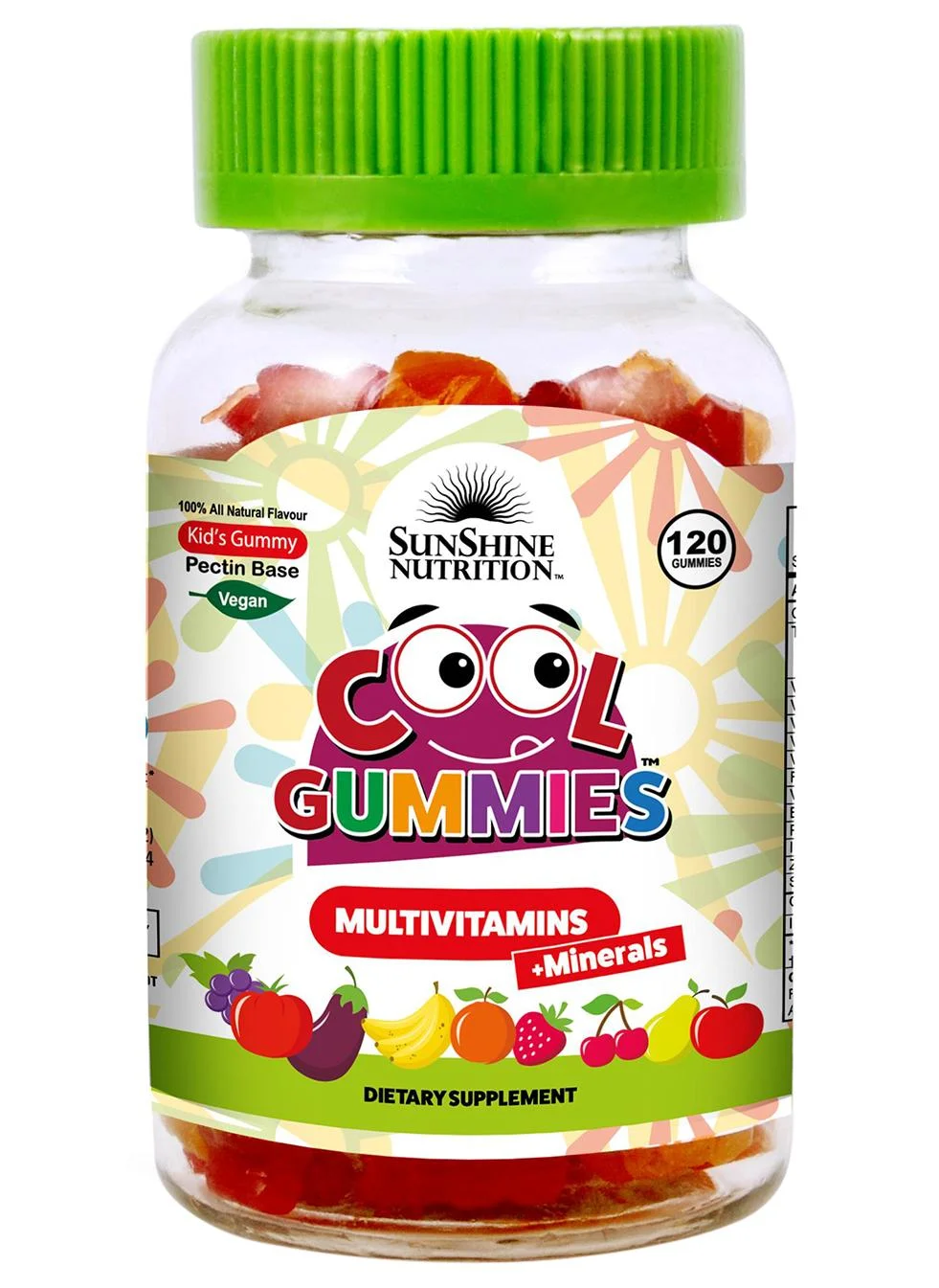 SUNSHINE NUTRITION Kids Vegan Multivitamin and Minerals Gummies (120 Count) ir2gv