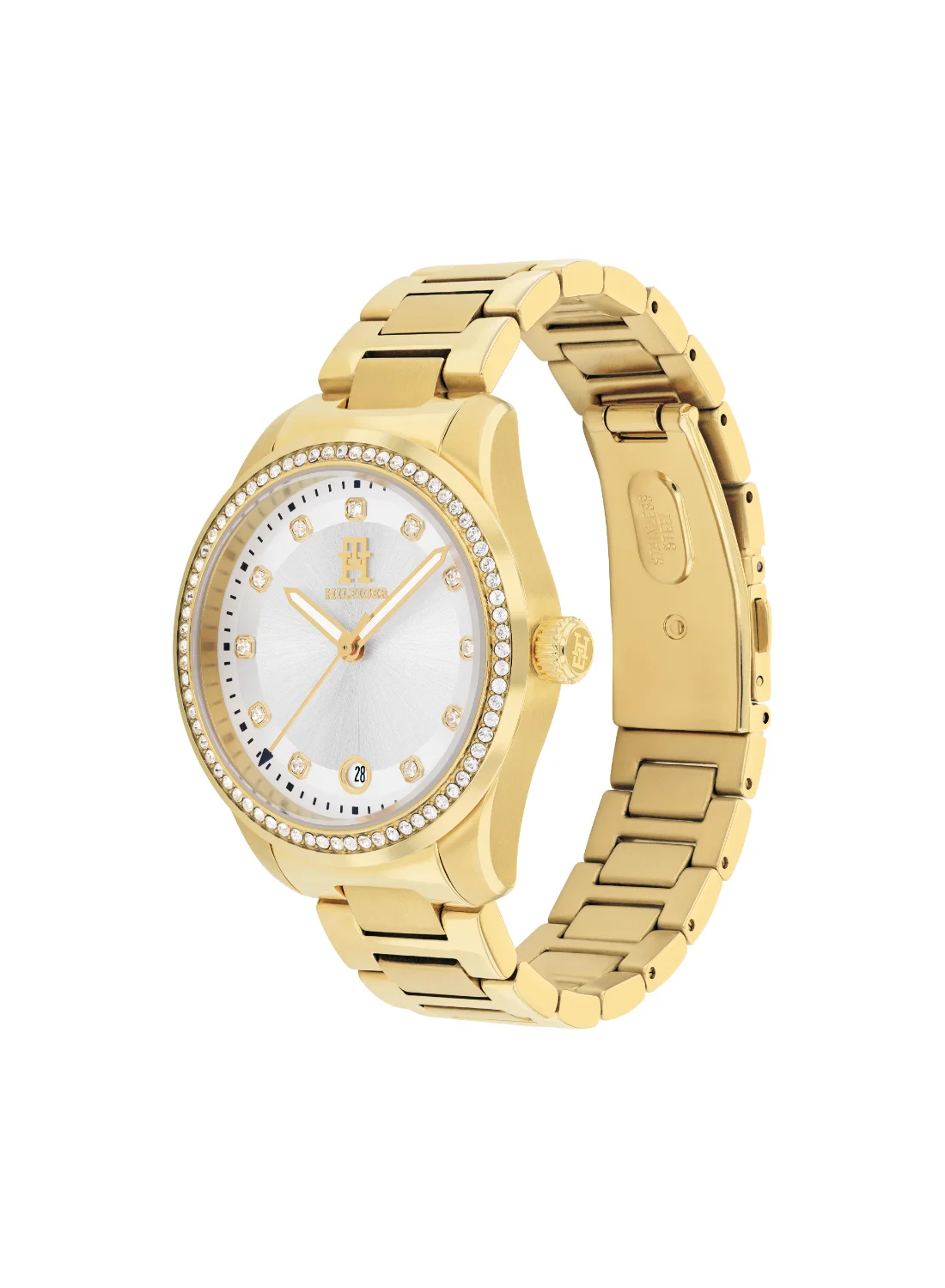 Premium Round Analog Women's Watch with Stainless Steel Strap (Silver, 38mm) y4cfg