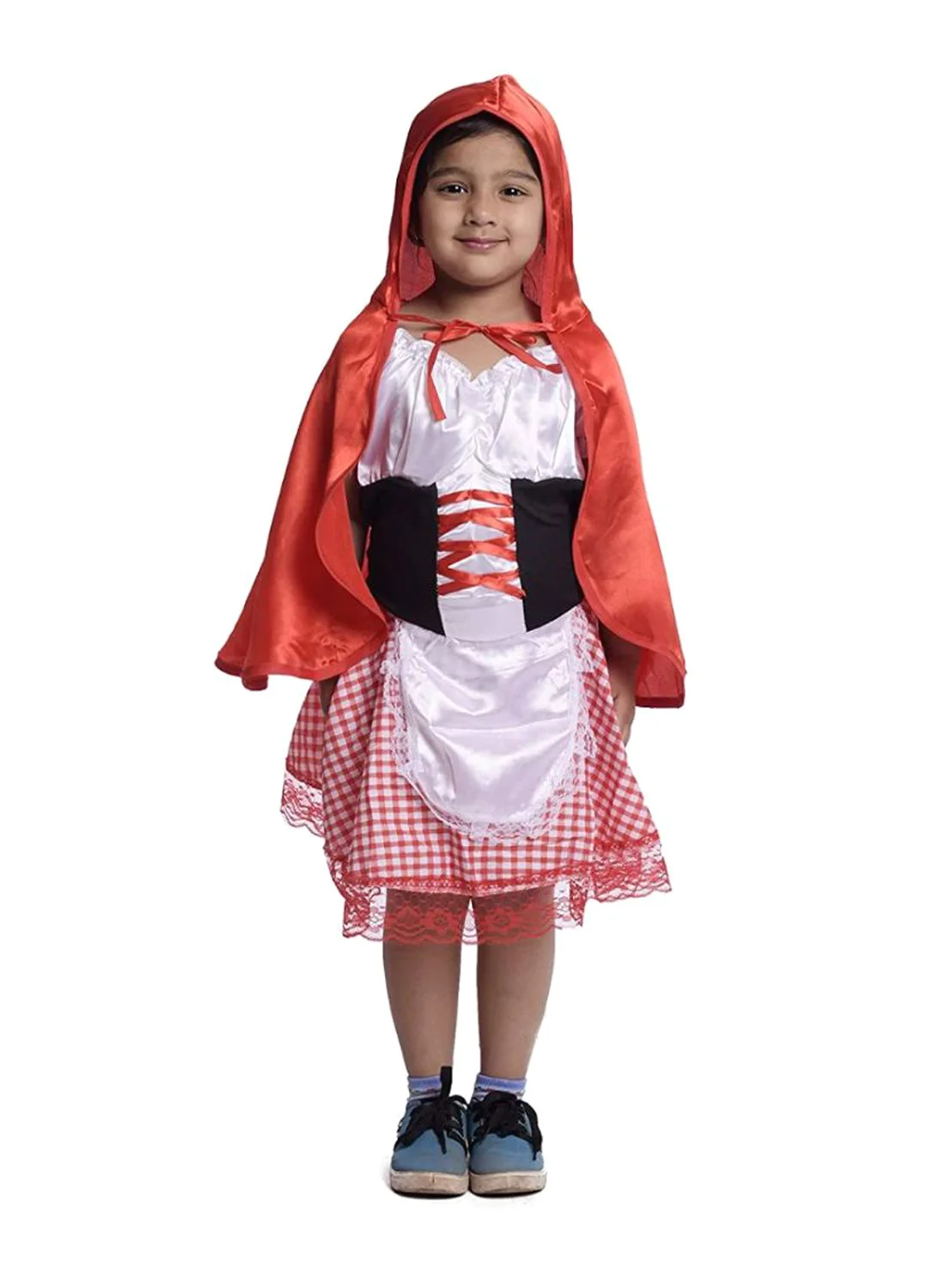 Fancydresswale Little Red Riding Hood Costume Premium Cotton Blend Outfit for Kids (Red, 3-5 Years) j044c