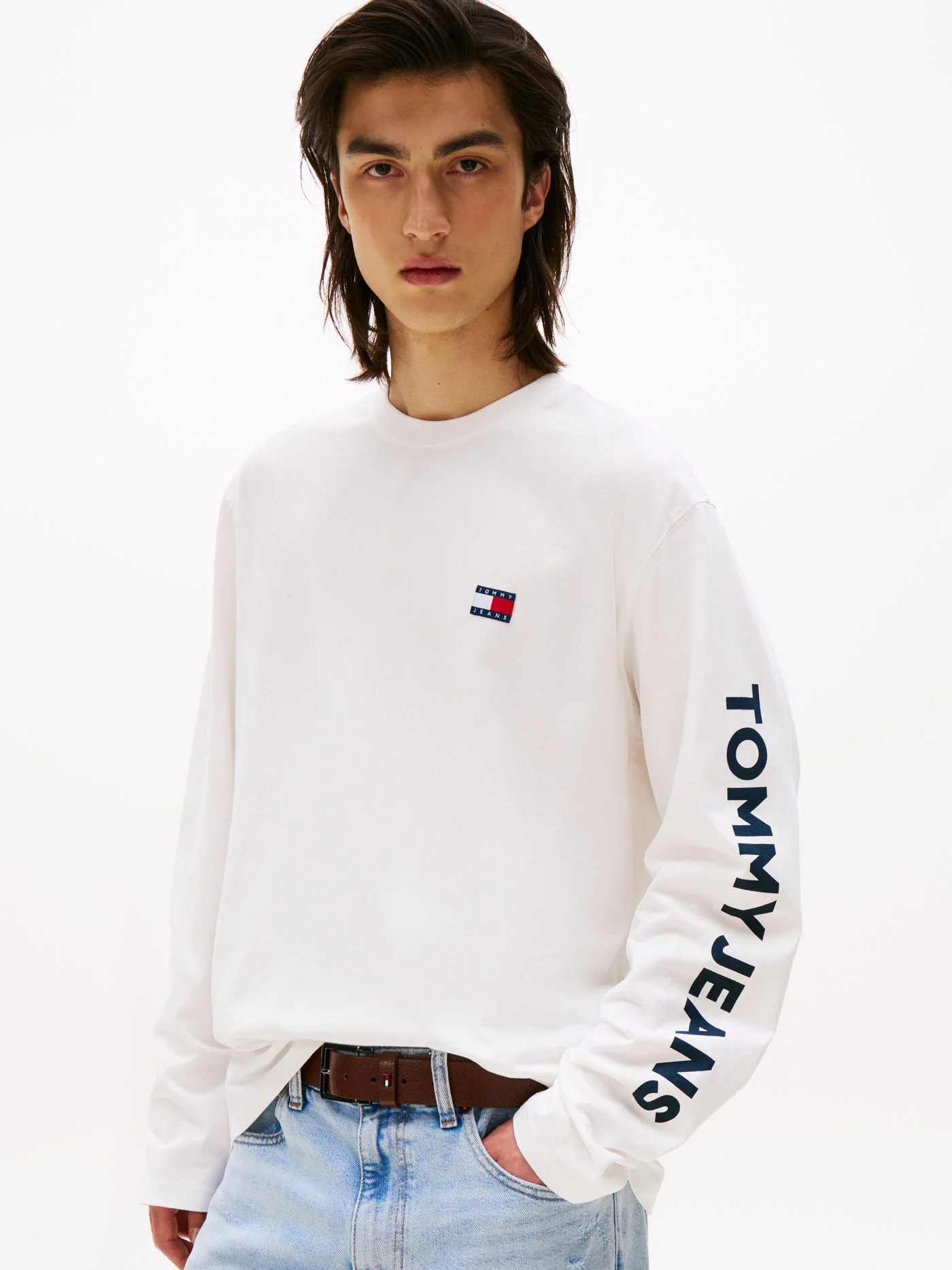 Premium Long Sleeve T-Shirt for Men Classic Crew Neck Cotton Casual Top (Solid, Large) cdxvw