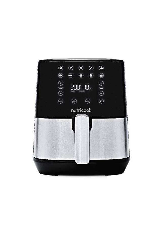 Nutricook Rapid Air Fryer Digital Kitchen Appliance (Black/Silver, 3.6 L) dstxu
