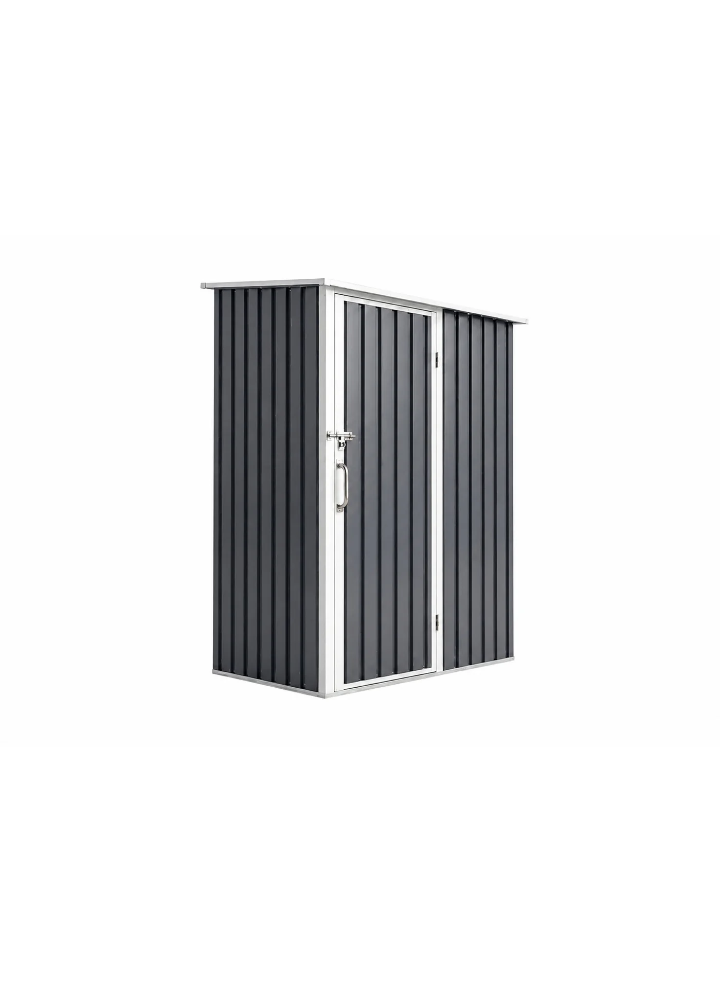 Divona Felix Outdoor Metal Storage Shed, Heavy-Duty Galvanized Steel Garden Utility House with Pent Roof (152 x 91 cm) xkyap