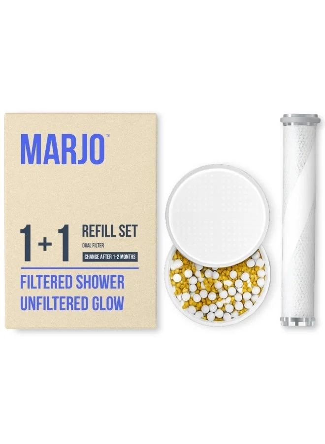 Marjo Shower Filter Replacement Cartridge (Dual-Stage Filtration, 5¦Ìm Activated Carbon, KDF-55, Calcium Sulfite) for High-Pressure Handheld Shower Heads docpp