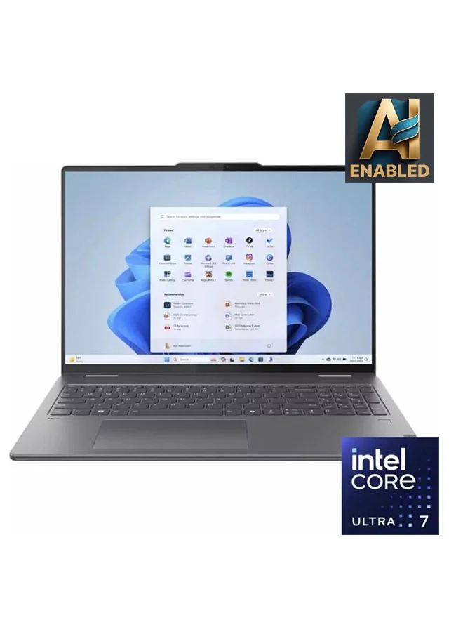 Premium 2-in-1 Touchscreen Laptop 16-inch Core Ultra 7 Processor 16GB RAM 1TB SSD Windows 11 English/Arabic Keyboard (Storm Grey) rrrss