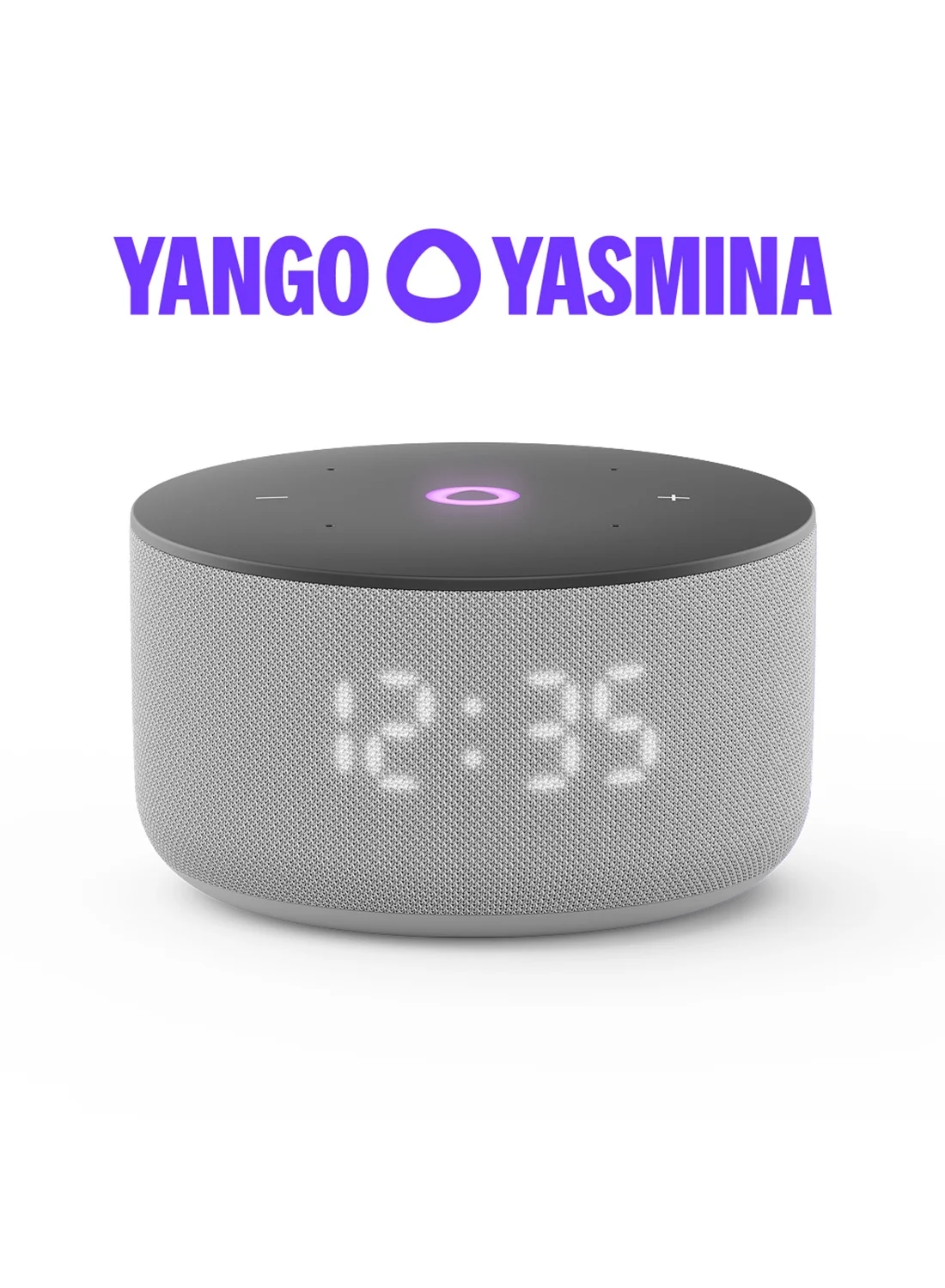 Yasmina Smart AI Speaker with LED Display, Arabic & English Voice Assistant, 12W Premium Sound, Home Routine & Study Helper (Grey) j2fi0
