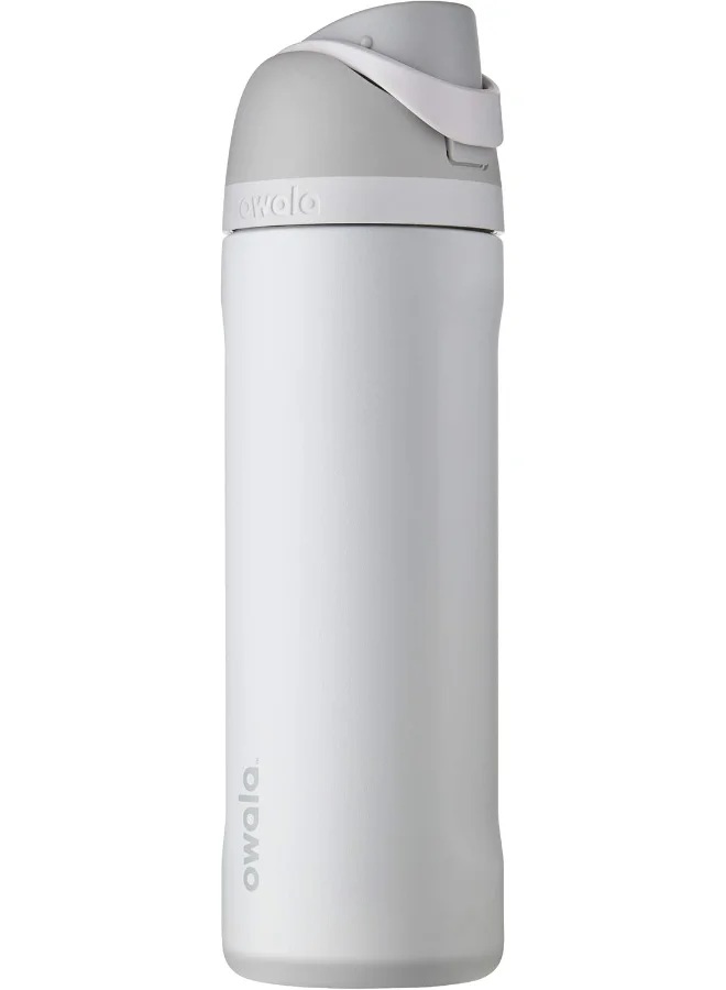 Owala FreeSip Insulated Stainless Steel Water Bottle with Straw for Sports and Travel (Shy Marshmallow, 710 mL) o5vak