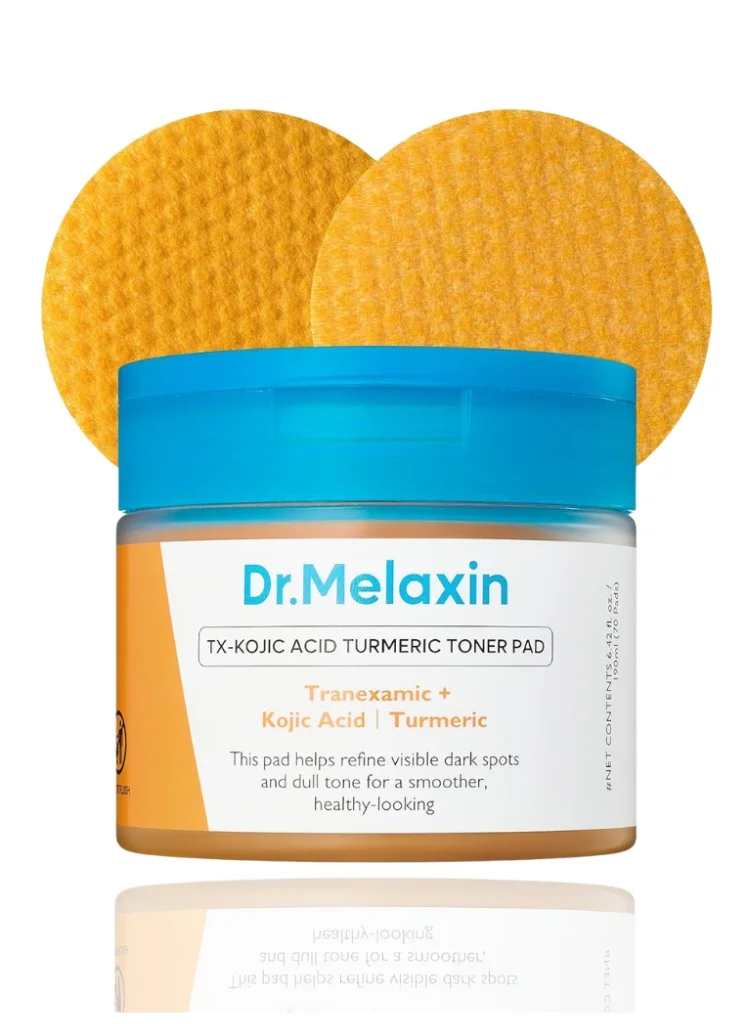 Dr. Melaxin TX Kojic Acid Turmeric Toner Pads for Radiant Complexion and Smoother Skin (60 Count) w64bp