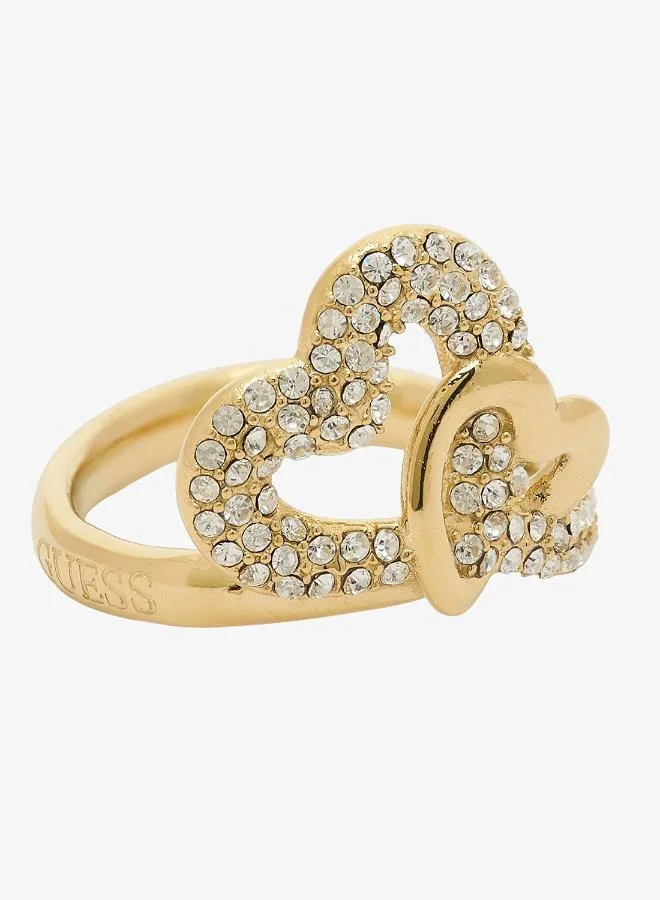 Premium Pave Hearts Ring Elegant Cubic Zirconia Jewelry for Women (Size 7) 99zgs