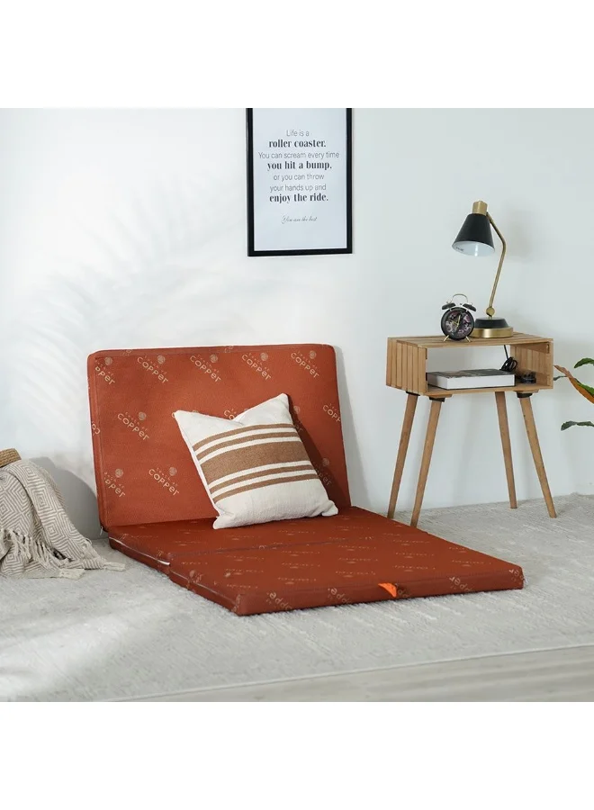 Danube Home Bamboo Foldable Foam Single Mattress Medium Firm Orthopedic Support (Copper, 180x90x6cm) jgvcn