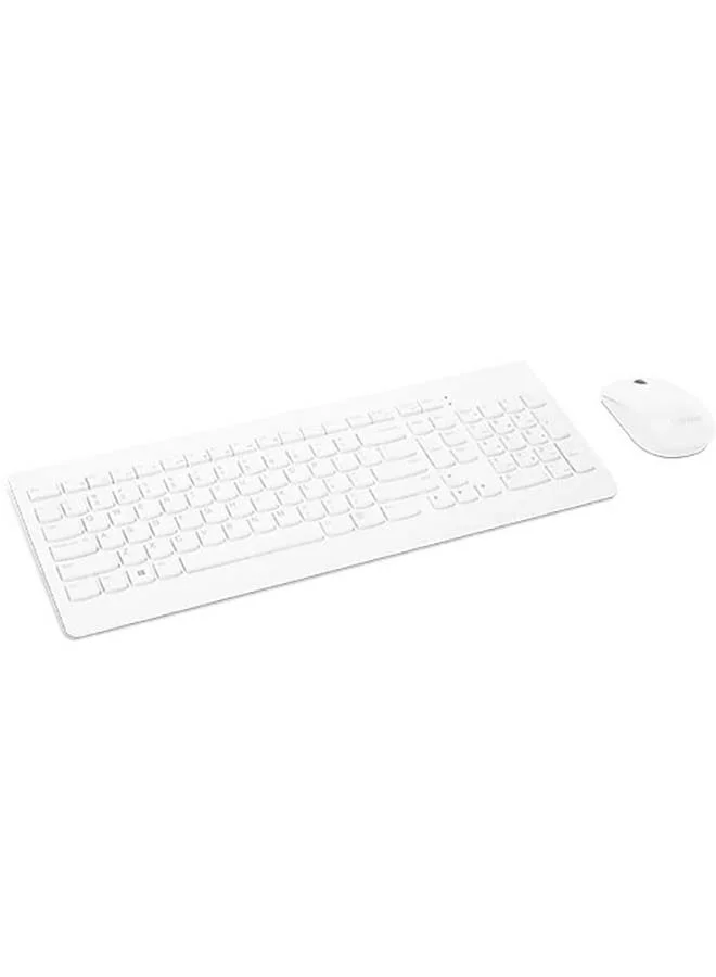 Wireless Keyboard and Mouse Combo Slim Full Size 2.4 GHz USB Receiver (White) ozkct