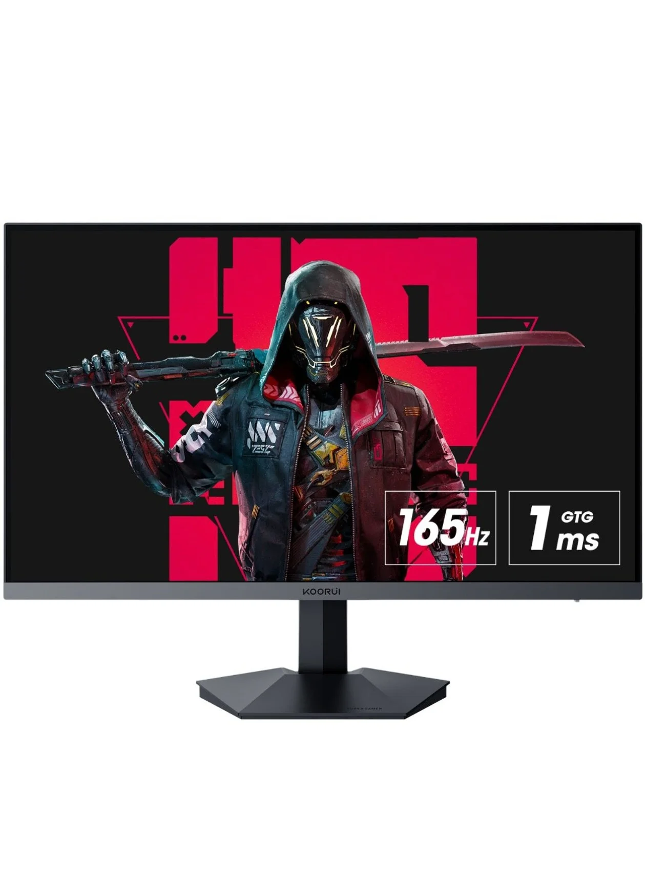 KOORUI 24-inch FHD IPS Gaming Monitor 165Hz 1ms Ultra Slim Frame (Black, 24-inch) 9ackn