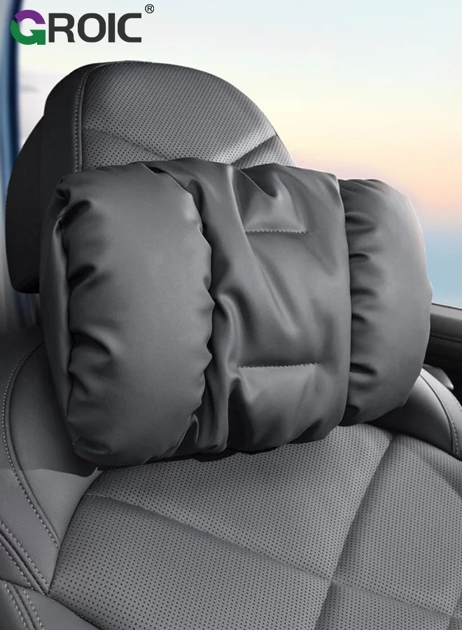 GROIC Car Neck Pillow Memory Foam Headrest Cushion (Premium Cotton, Ergonomic Support for Driving) 4ndmw