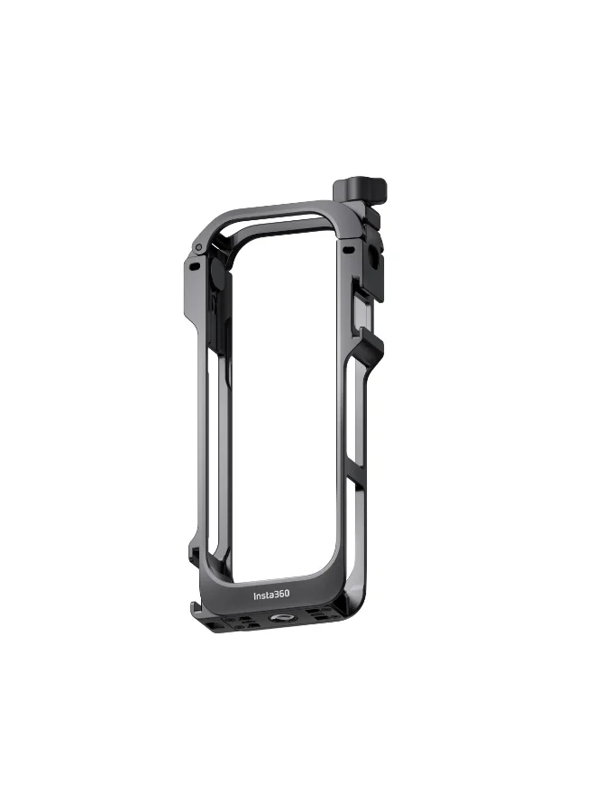 Premium Utility Protective Frame for Action Camera with Cold Shoe Mounts and 1/4 Inch Ports (Black) g1bjj