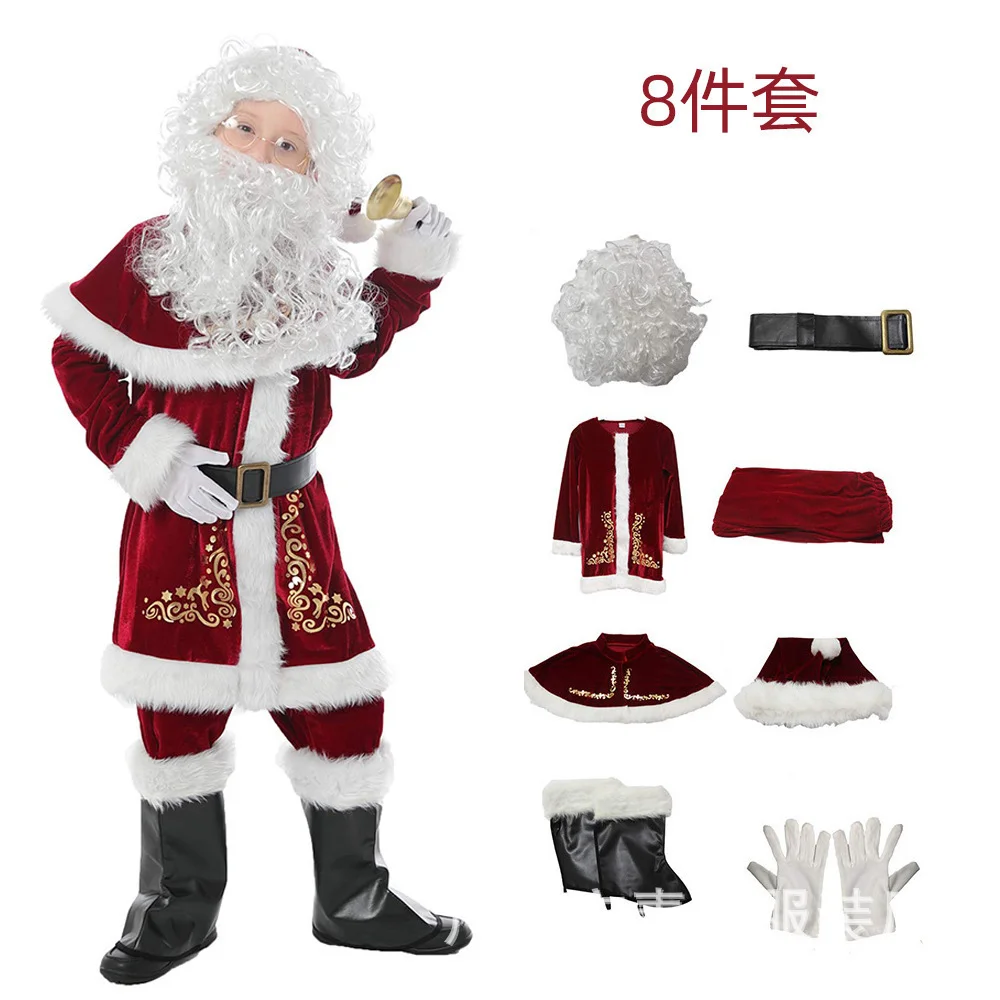 Loquat Santa Claus Performance Costume Set Premium Cosplay Outfit for Adults and Kids (One Size) 7qyh6