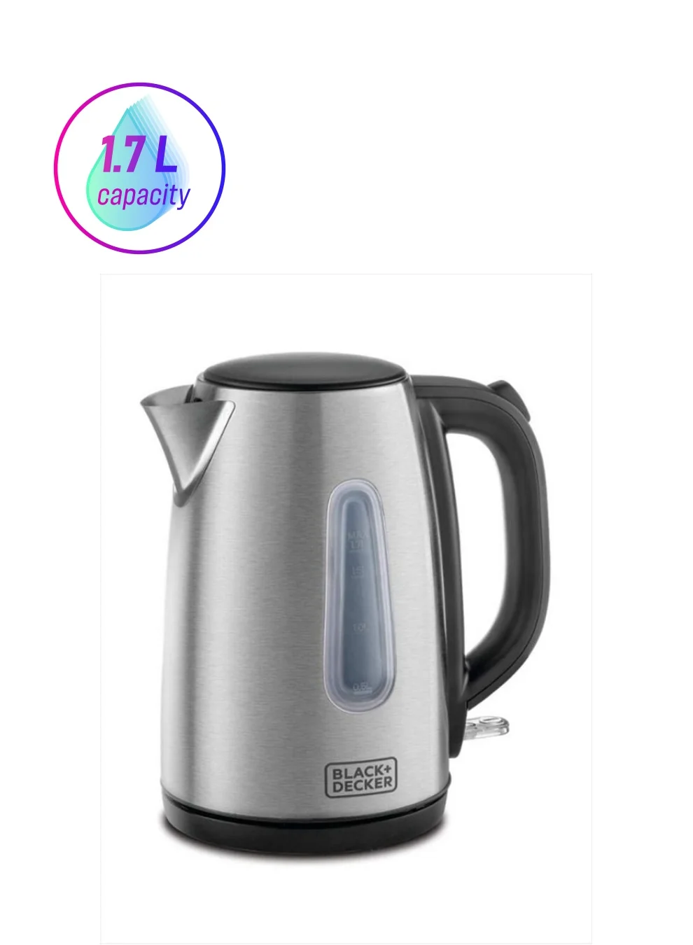 Premium Electric Kettle Stainless Steel Fast Boiling Water Heater (Silver, 1.7 L) fhqd1