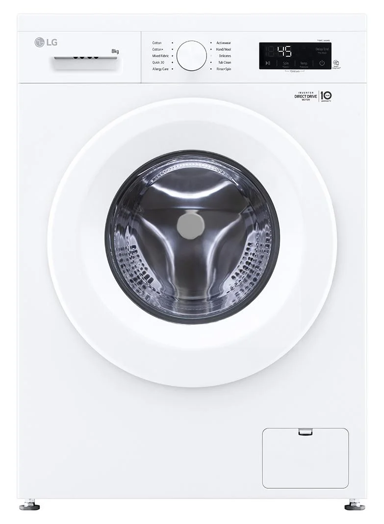 Premium Front Load Washing Machine 8 kg Capacity 1200 RPM Inverter Direct Drive (White) 3c0q5