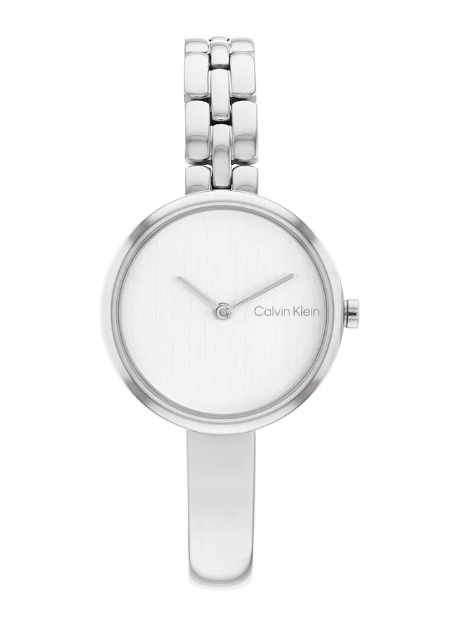 Premium Analog Round Stainless Steel Wrist Watch for Women (Silver, 28 mm) fbu5u