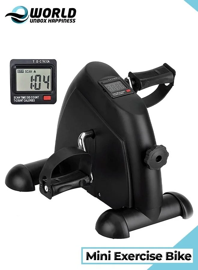 Eworld Portable Electric Mini Exercise Bike Pedal Exerciser with LCD Display and Adjustable Resistance (Compact Home Cardio Trainer) ffdq7