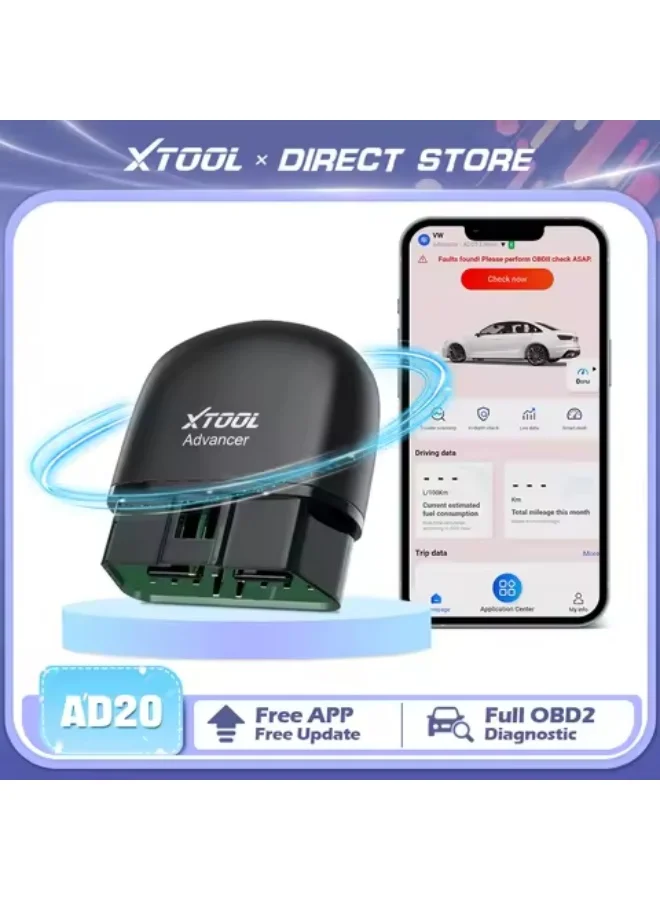 Professional OBD2 Bluetooth Diagnostic Scanner for Vehicle Engine Health Monitoring (Compact, Wireless) 4f047
