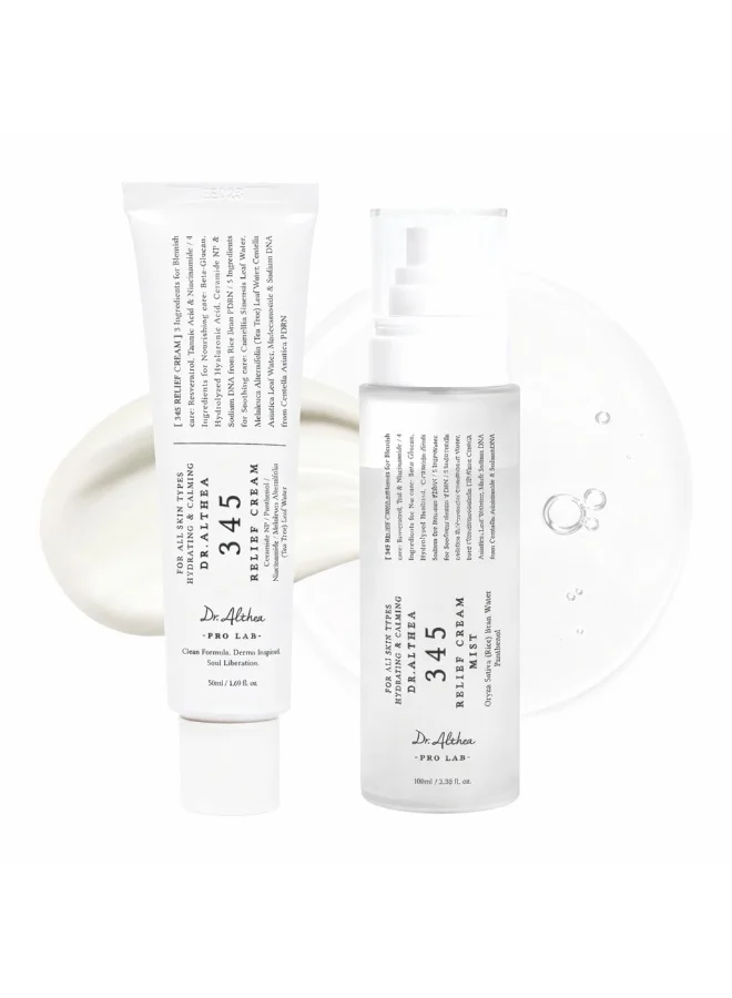 Dr. Althea 345 Relief Cream and Mist Duo Set (50mL Cream, 60mL Mist) for Sensitive Skin hp8dz