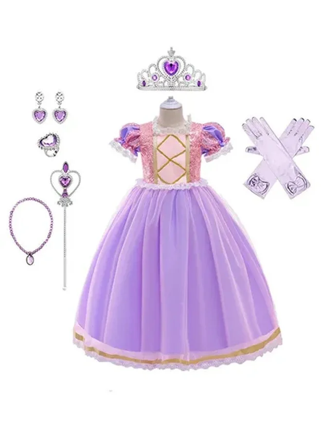 Beauenty Princess Dress Up Costume Set for Girls Birthday Party Cosplay Outfits (Polyester, Kids) sifzu