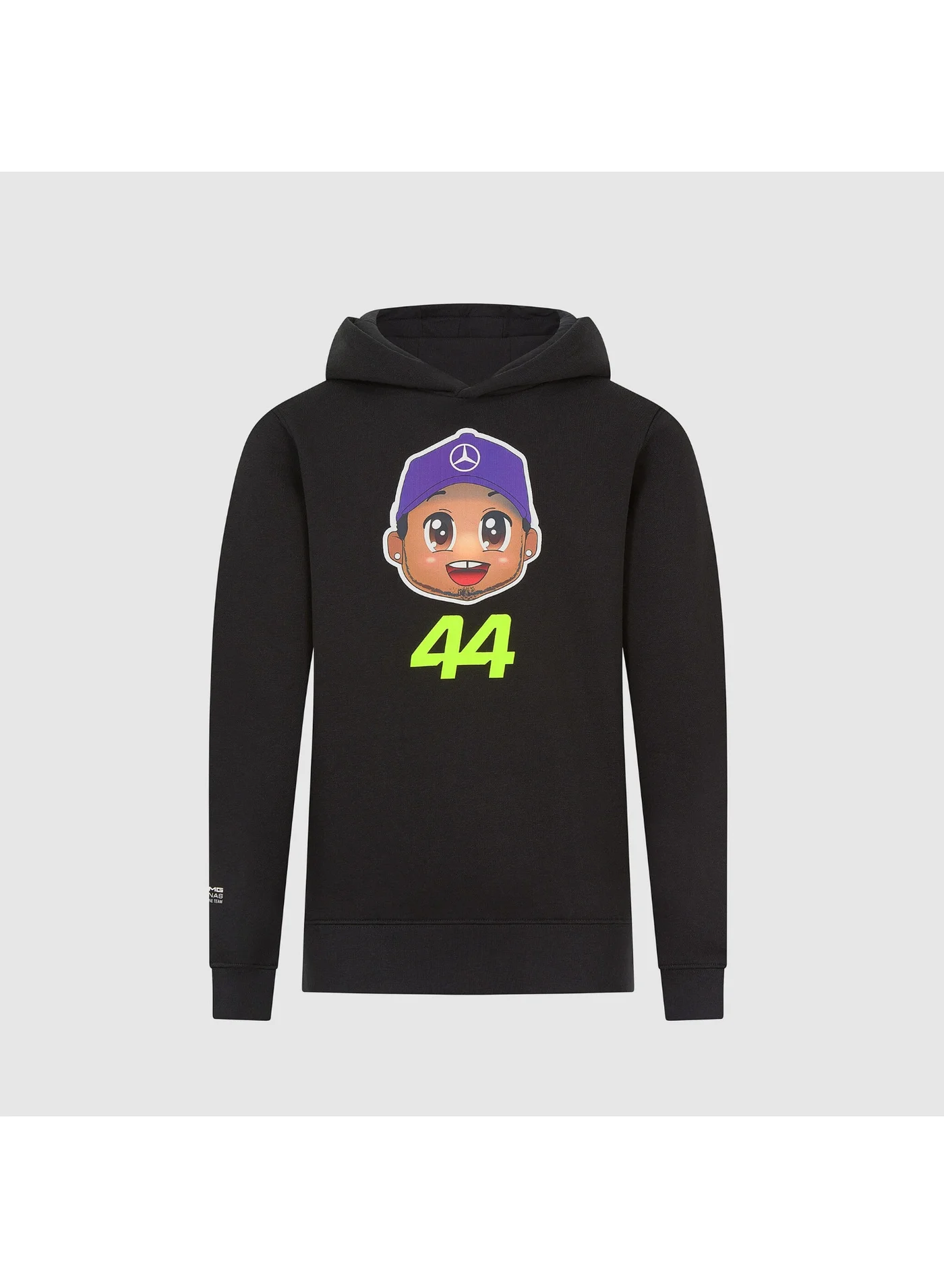 AMG Petronas Formula 1 Team Kids Lewis Hamilton Hoodie Premium Cotton Pullover (Black, 128 cm) i9b9j