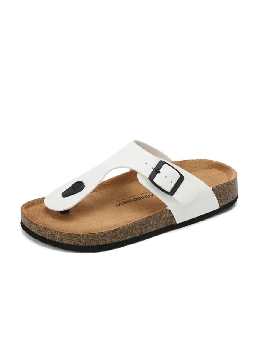 ARRIGO BELLO Leather Thong Flip Flops with Memory Foam Arch Support (Unisex, Flat Sandals) r8apt