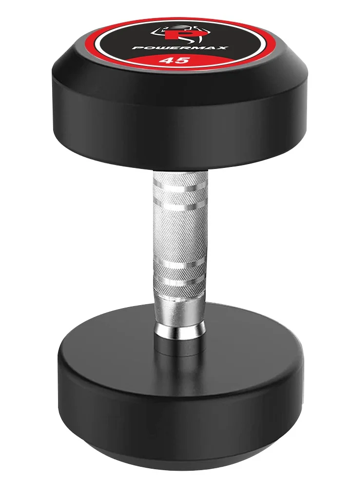 Premium Rubber Coated Round Professional Dumbbell for Home Gym (Black, 45 kg) s8jpy